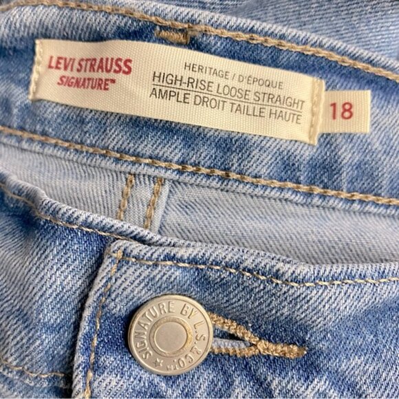 Levi’s Signature High Rise Light Wash Heritage Utility Straight Relaxed Jeans 18 - Picture 3 of 15